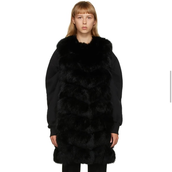 YVES Solomon Black fur vest new - Picture 2 of 11